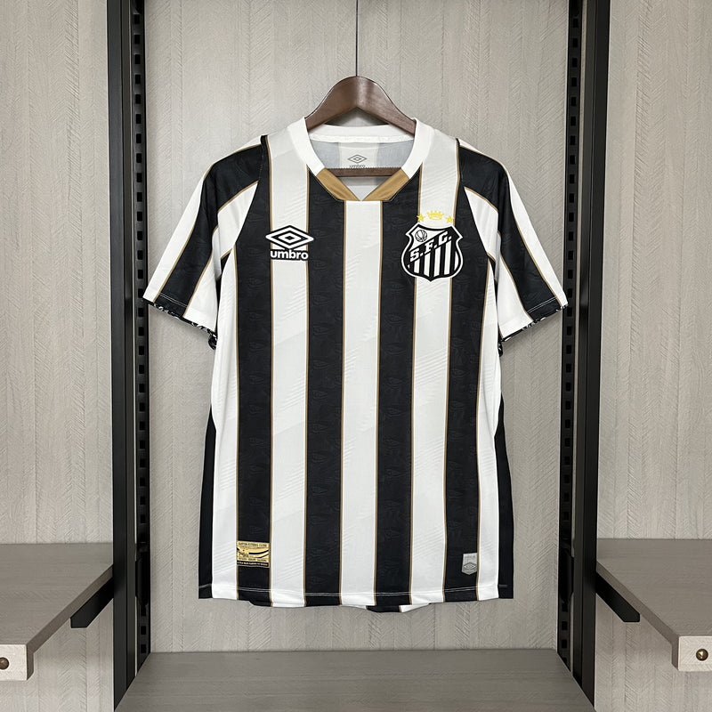 Camisa Santos FC away 24/25 Umbro  Masculina - Preto e Branco