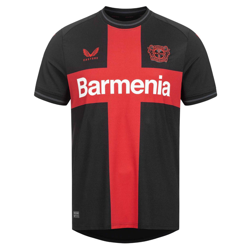 Camisa Bayern Leverkusen - uniforme 1 23/24 Torcedor Castore Masculina - Preto com vermelho