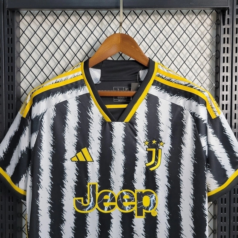 Camisa Juventus I 23/24 - Torcedor Adidas Masculina - Preto e Branco