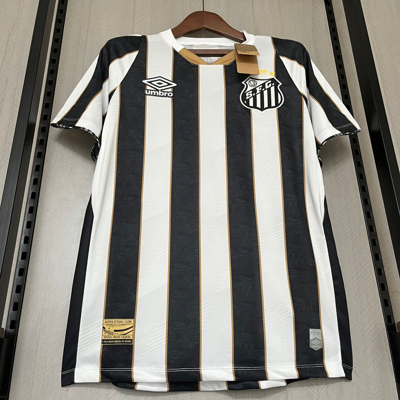 Camisa Santos FC away 24/25 Umbro  Masculina - Preto e Branco