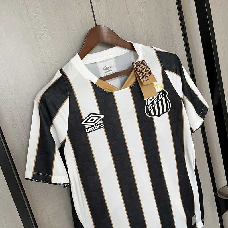 Camisa Santos FC away 24/25 Umbro  Masculina - Preto e Branco