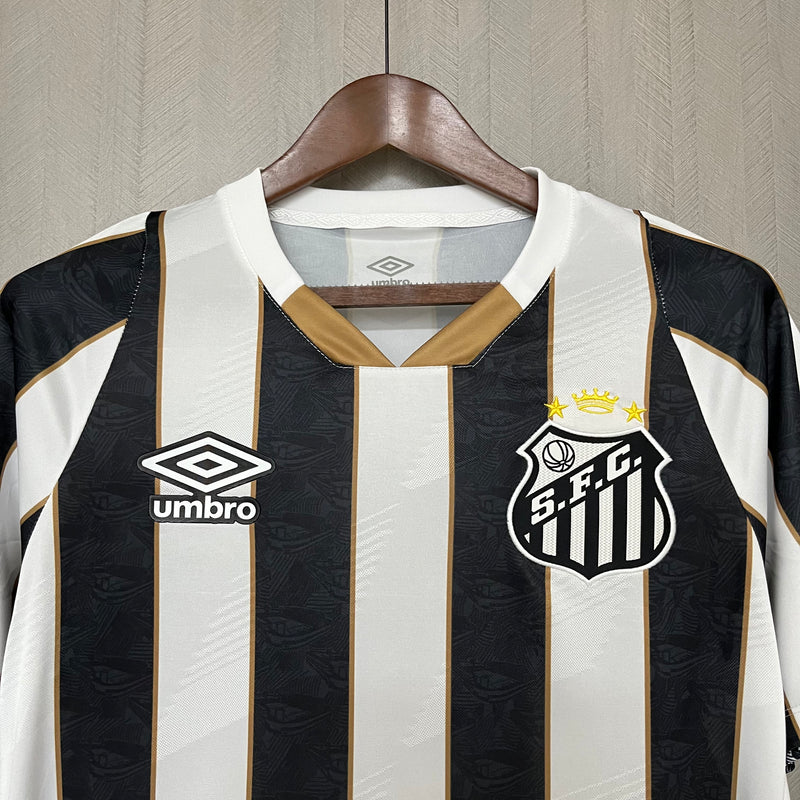 Camisa Santos FC away 24/25 Umbro  Masculina - Preto e Branco