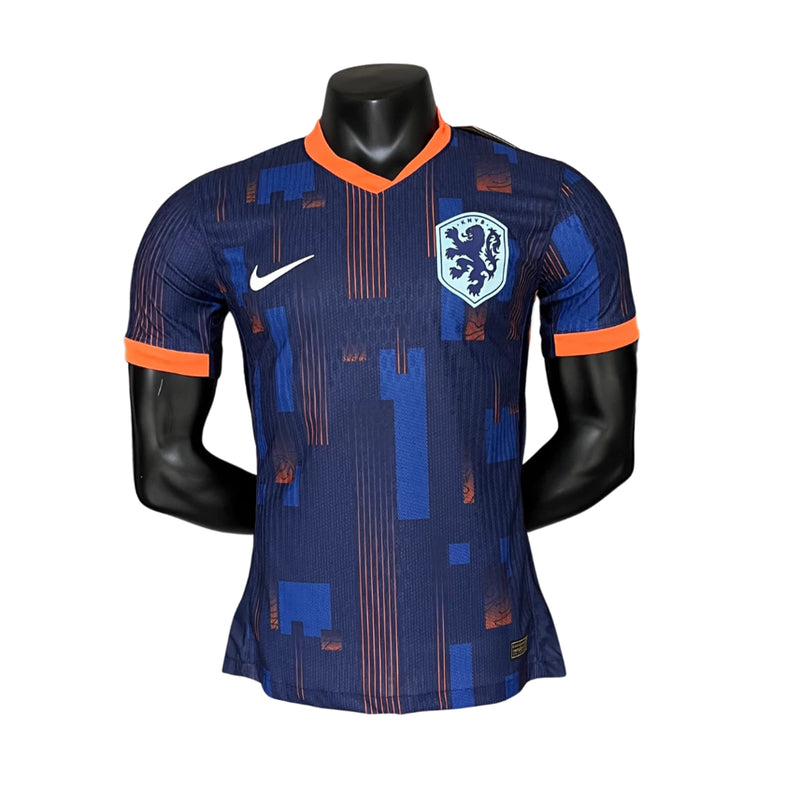 Camisa Seleção da Holanda II 24/25 - Torcedor Nike Masculina - Azul com detalhes em laranja