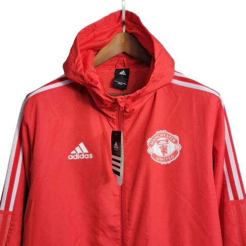 Jaqueta Corta-Vento Manchester United 23/24 Masculino Adidas - Vermelho