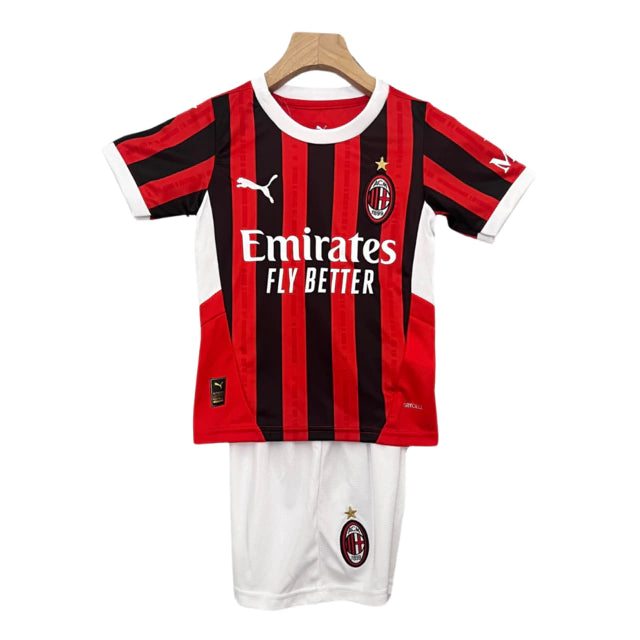 Kit Infantil Milan Home 24/25 - Puma - Vermelho, branco e preto