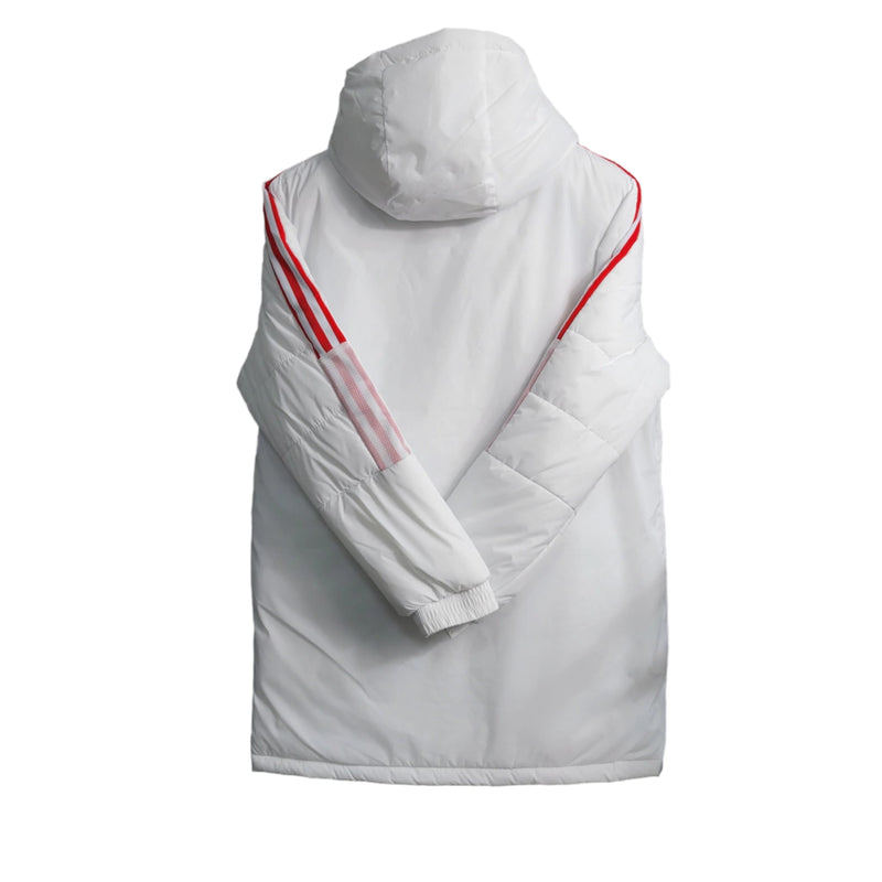 Jaqueta Corta-Vento Flamengo 23/24 Masculina Adidas - Branco com detalhes em vermelho