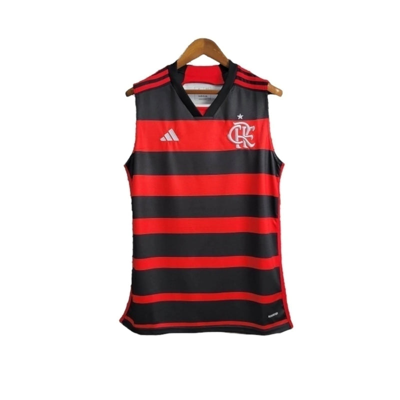 Camisa Regata Flamengo I 24/25 - Torcedor Adidas Masculina - Preta e vermelha