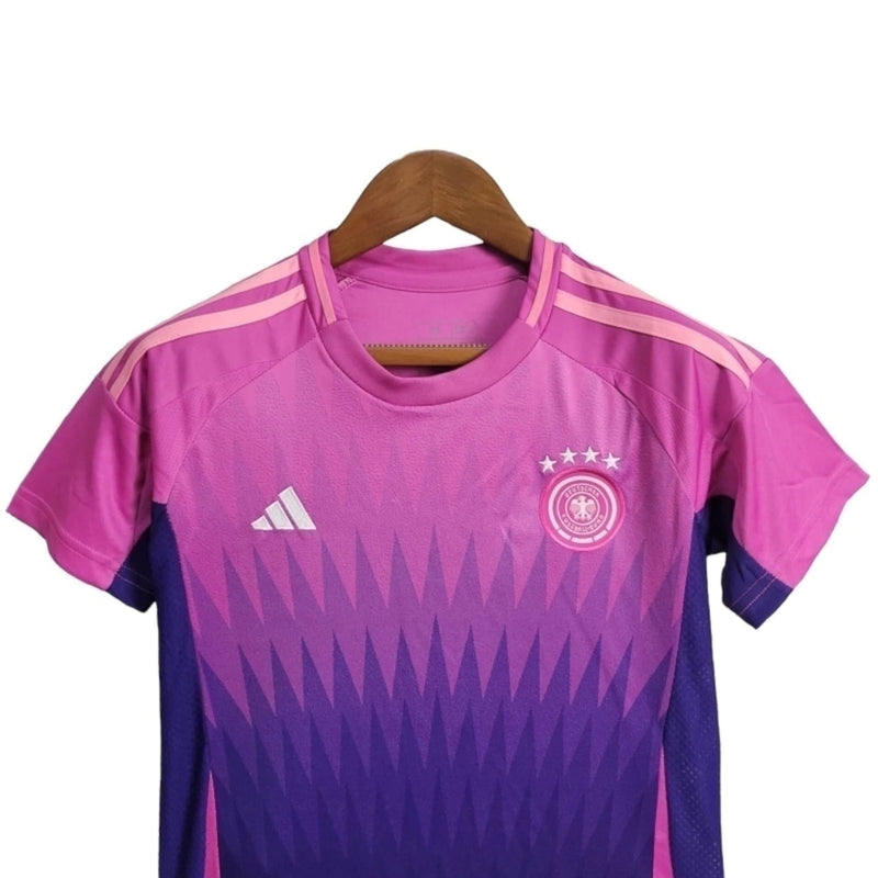 Kit Infantil Seleção da Alemanha II 24/25 - Adidas - Rosa com detalhes em roxo