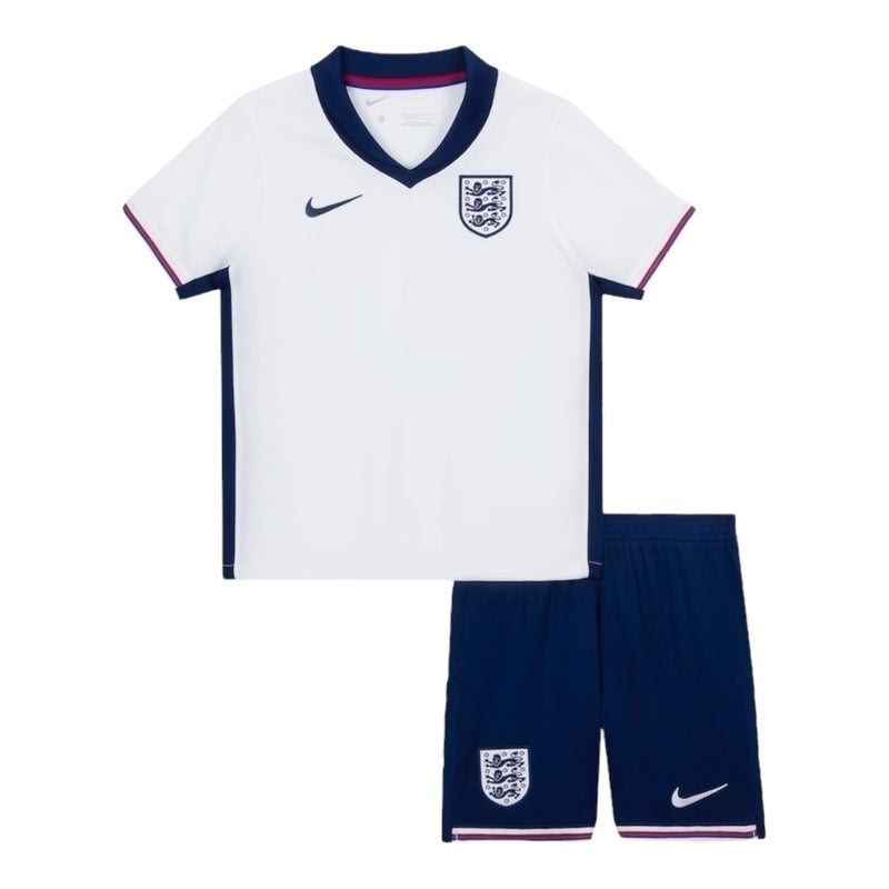 Kit Infantil Seleção da Inglaterra I 24/25 - Nike - Branco com detalhes em azul e vermelho