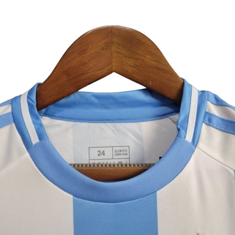 Kit Infantil Argentina I 24/25 - Adidas - Branco e azul