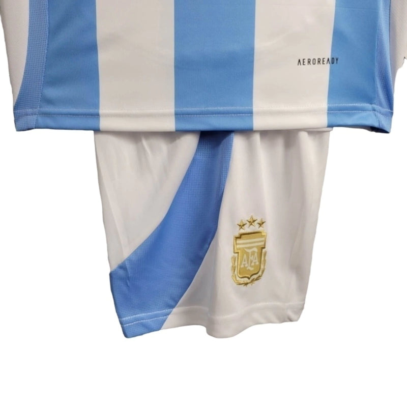 Kit Infantil Argentina I 24/25 - Adidas - Branco e azul