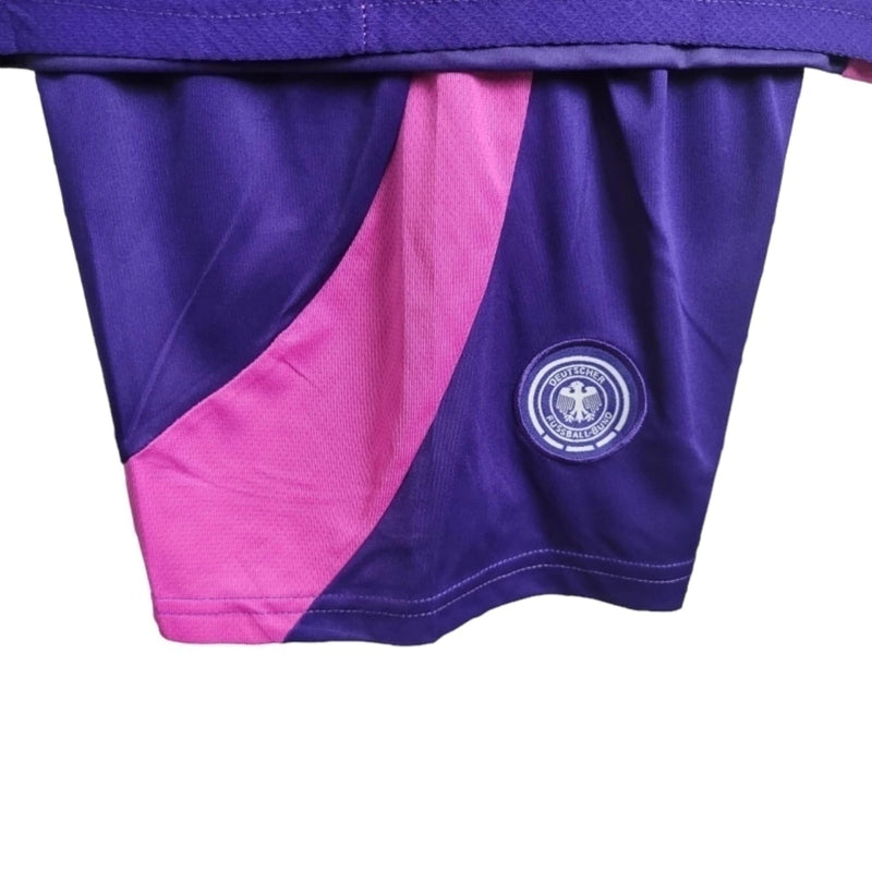 Kit Infantil Seleção da Alemanha II 24/25 - Adidas - Rosa com detalhes em roxo