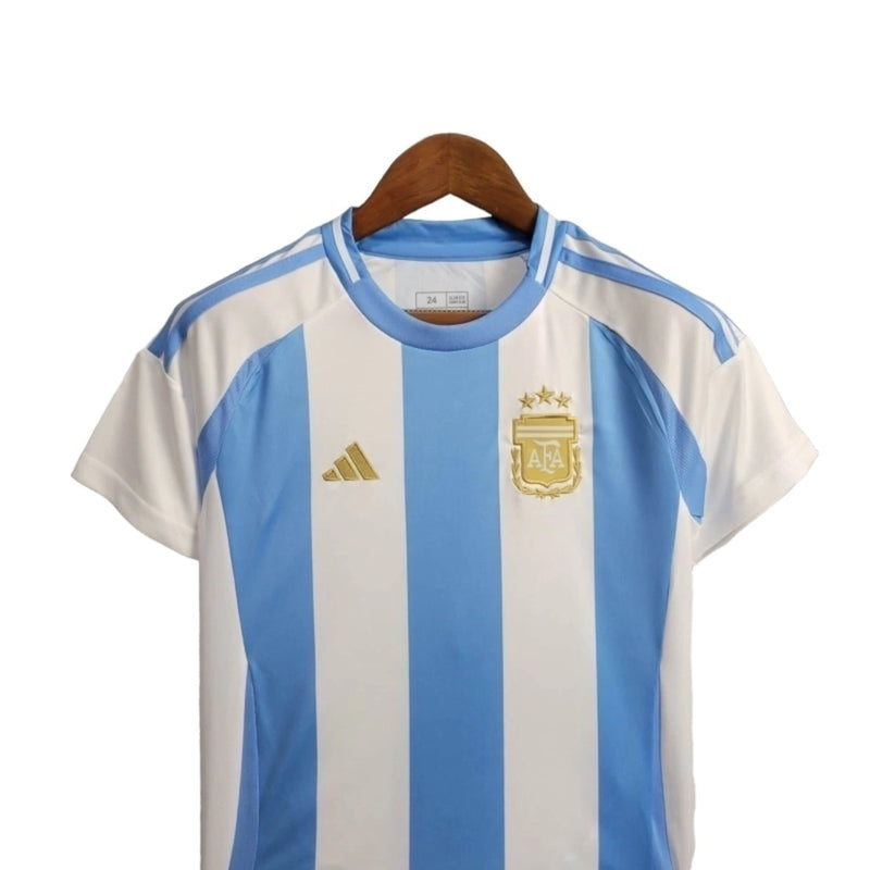 Kit Infantil Argentina I 24/25 - Adidas - Branco e azul